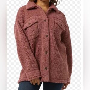 Women's Pink Sherpa Jacket